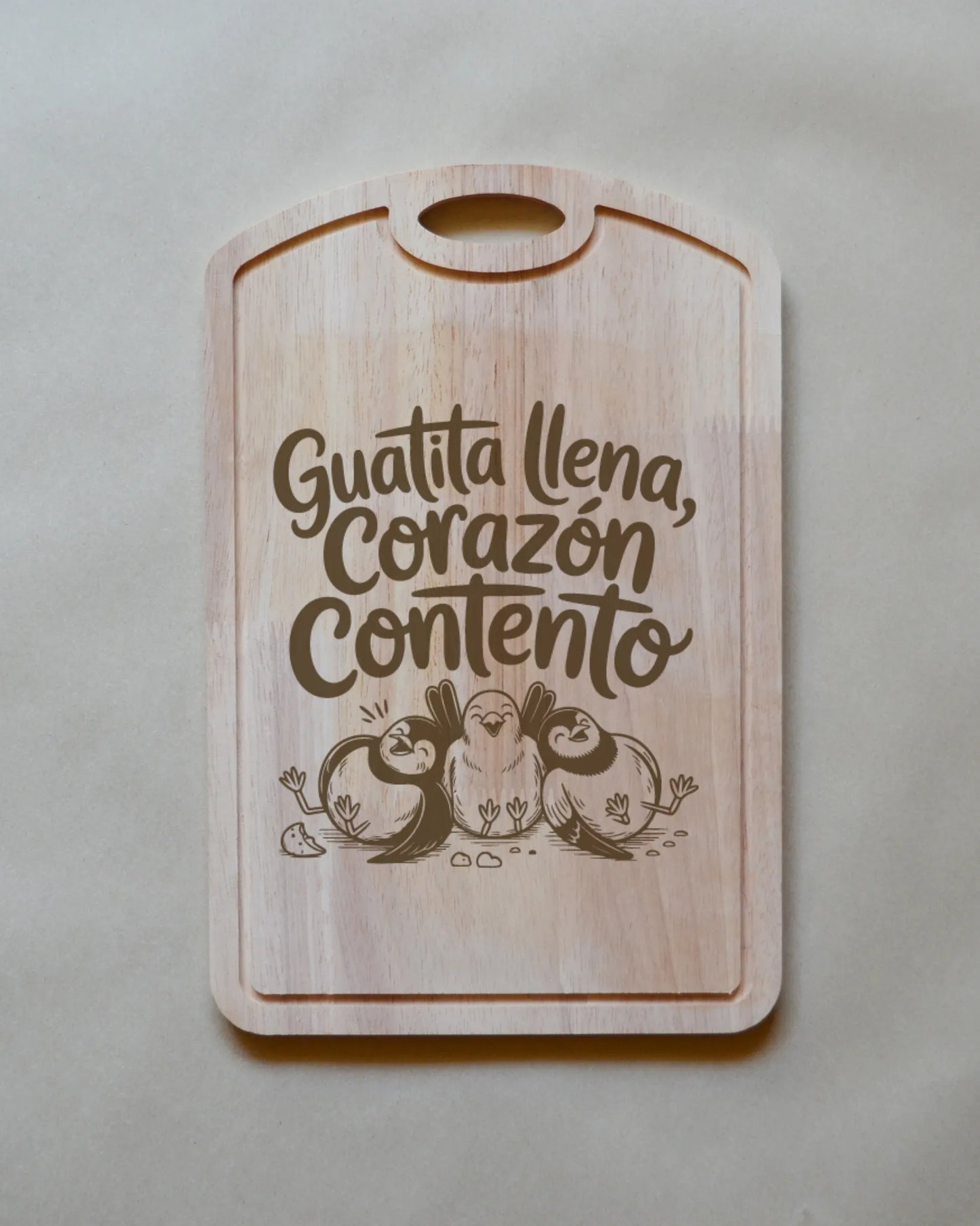 Tabla de madera con frases chilenas Curva