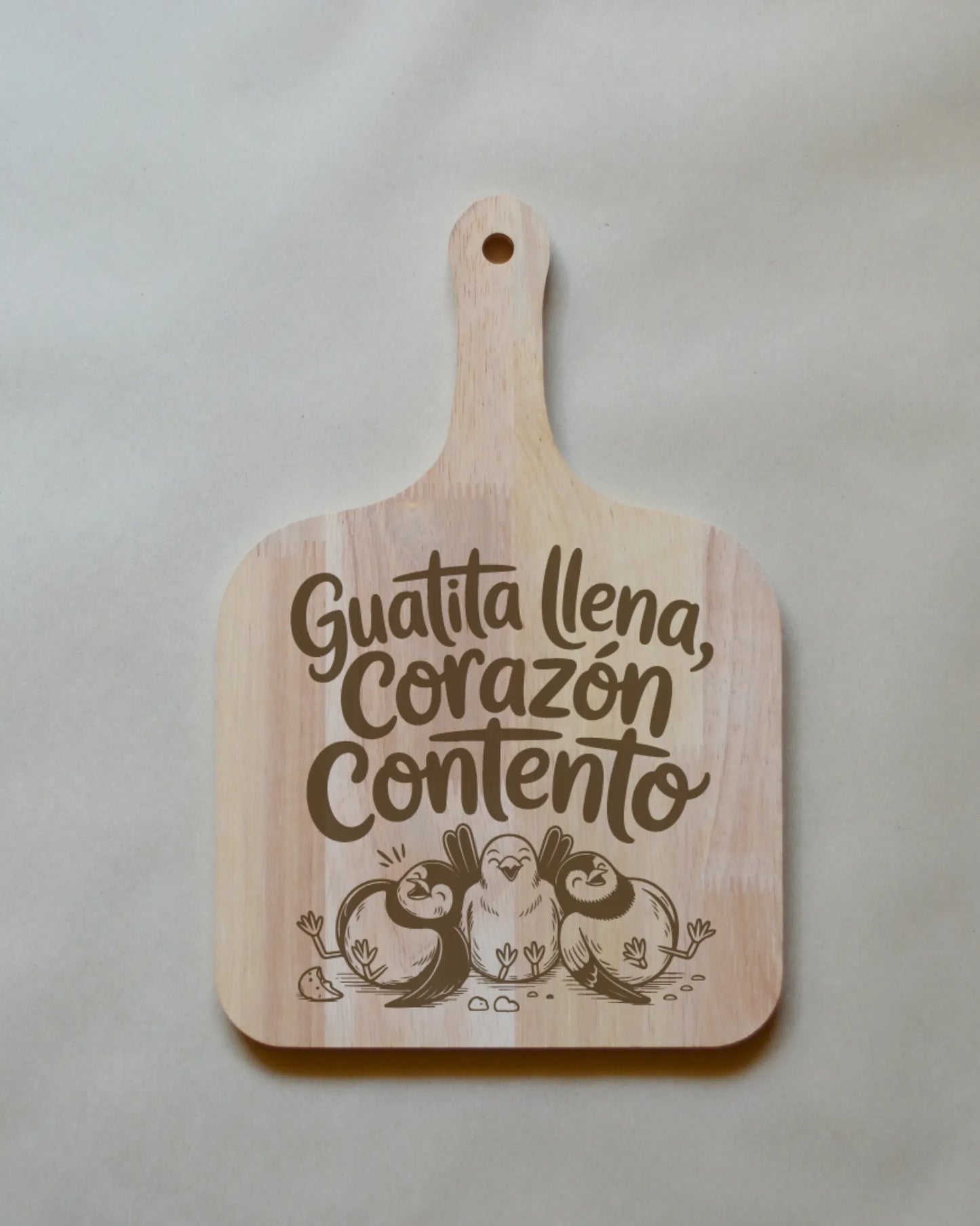 Tabla de madera con frases chilenas Cuadrada
