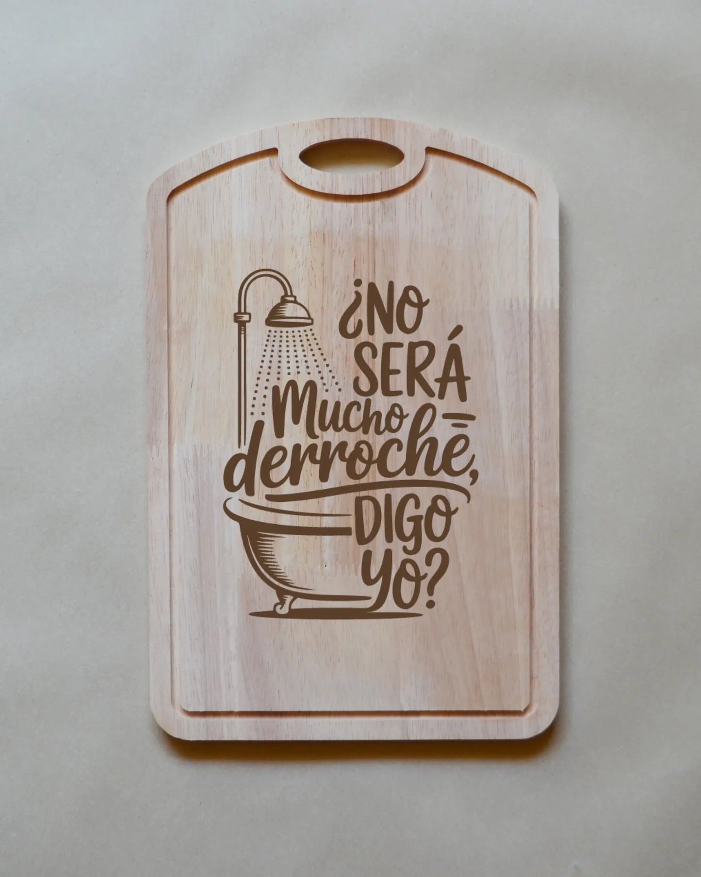Tabla de madera con frases chilenas Curva