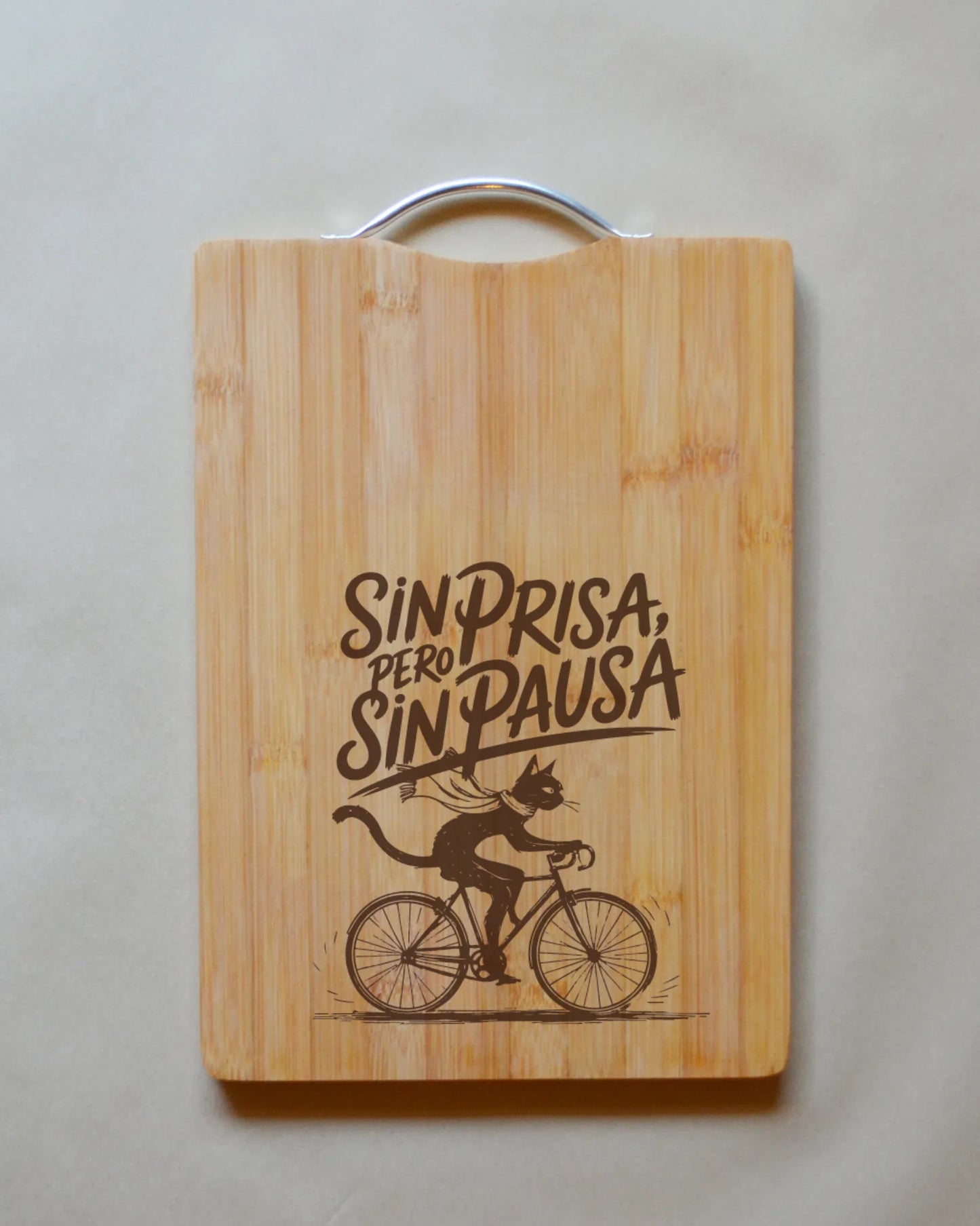 Tabla de madera con frases chilenas Bamboo