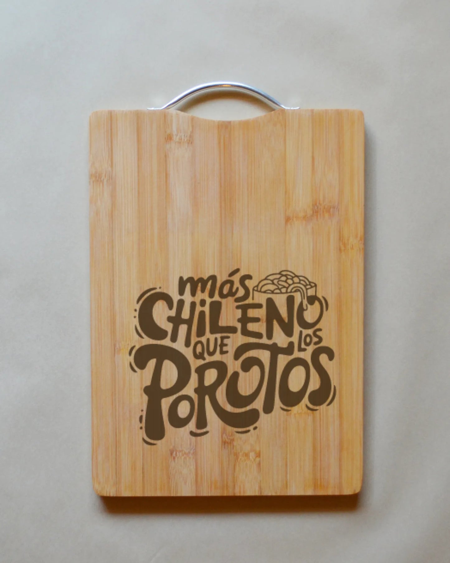 Tabla de madera con frases chilenas Bamboo