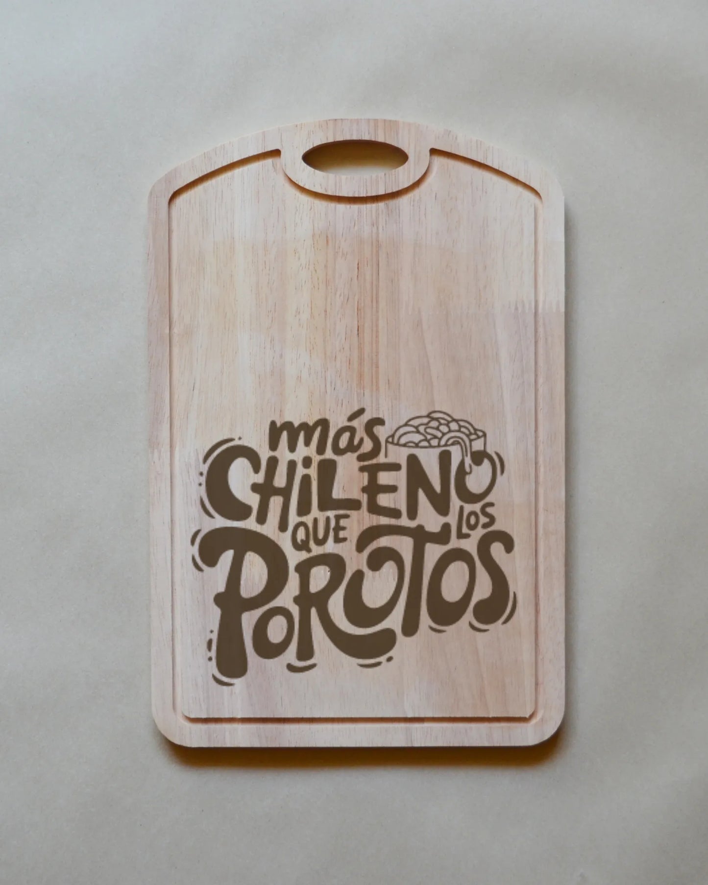 Tabla de madera con frases chilenas Curva