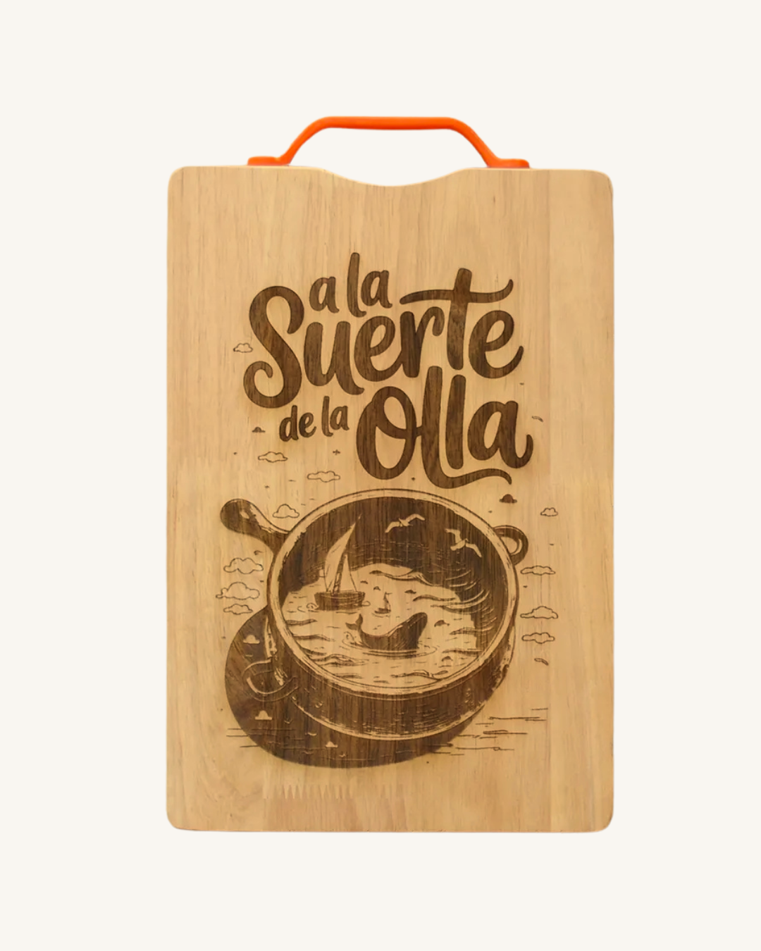 Tabla de madera con frases chilenas