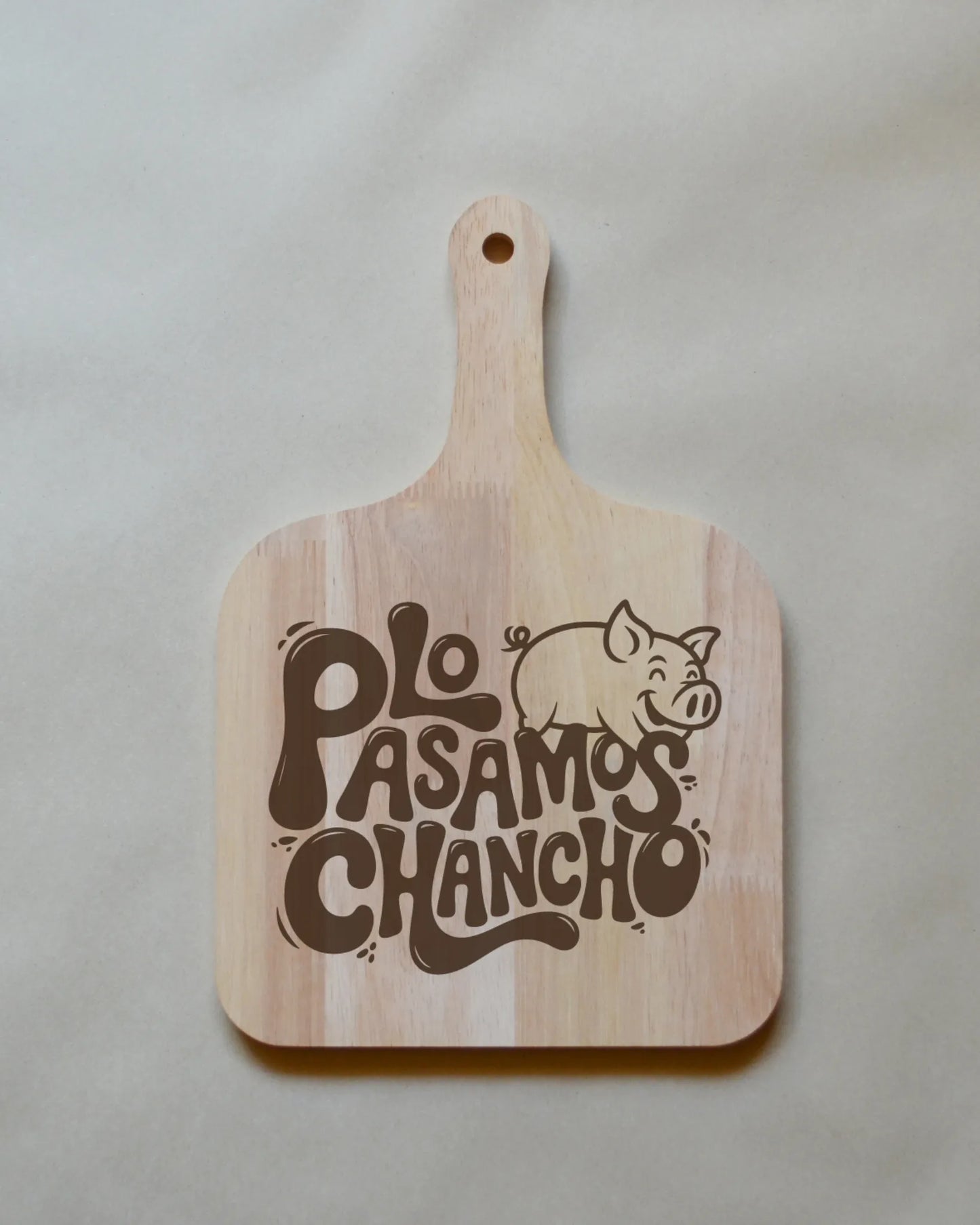 Tabla de madera con frases chilenas Cuadrada