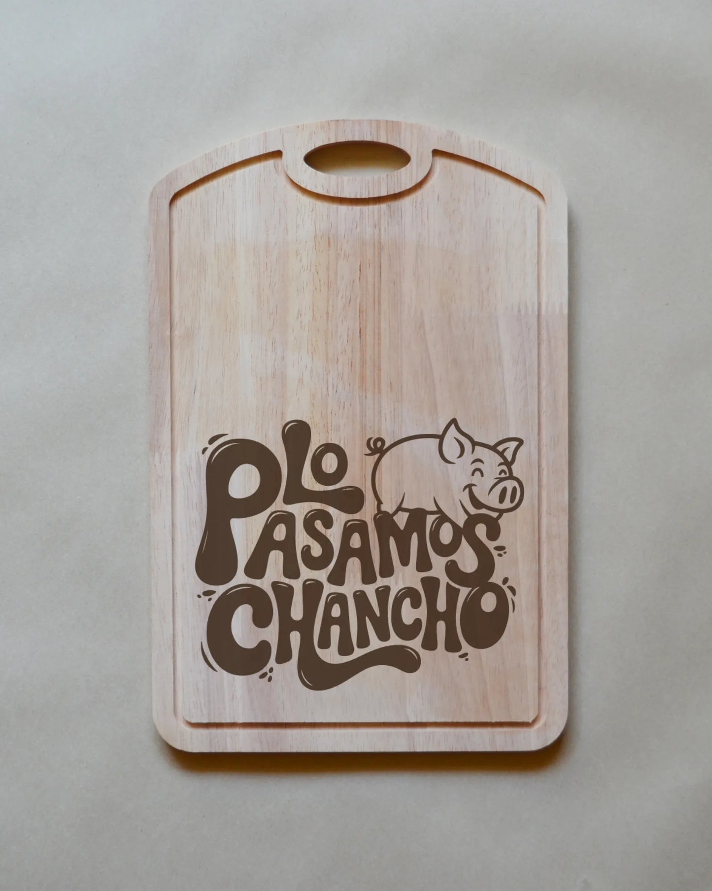 Tabla de madera con frases chilenas Curva