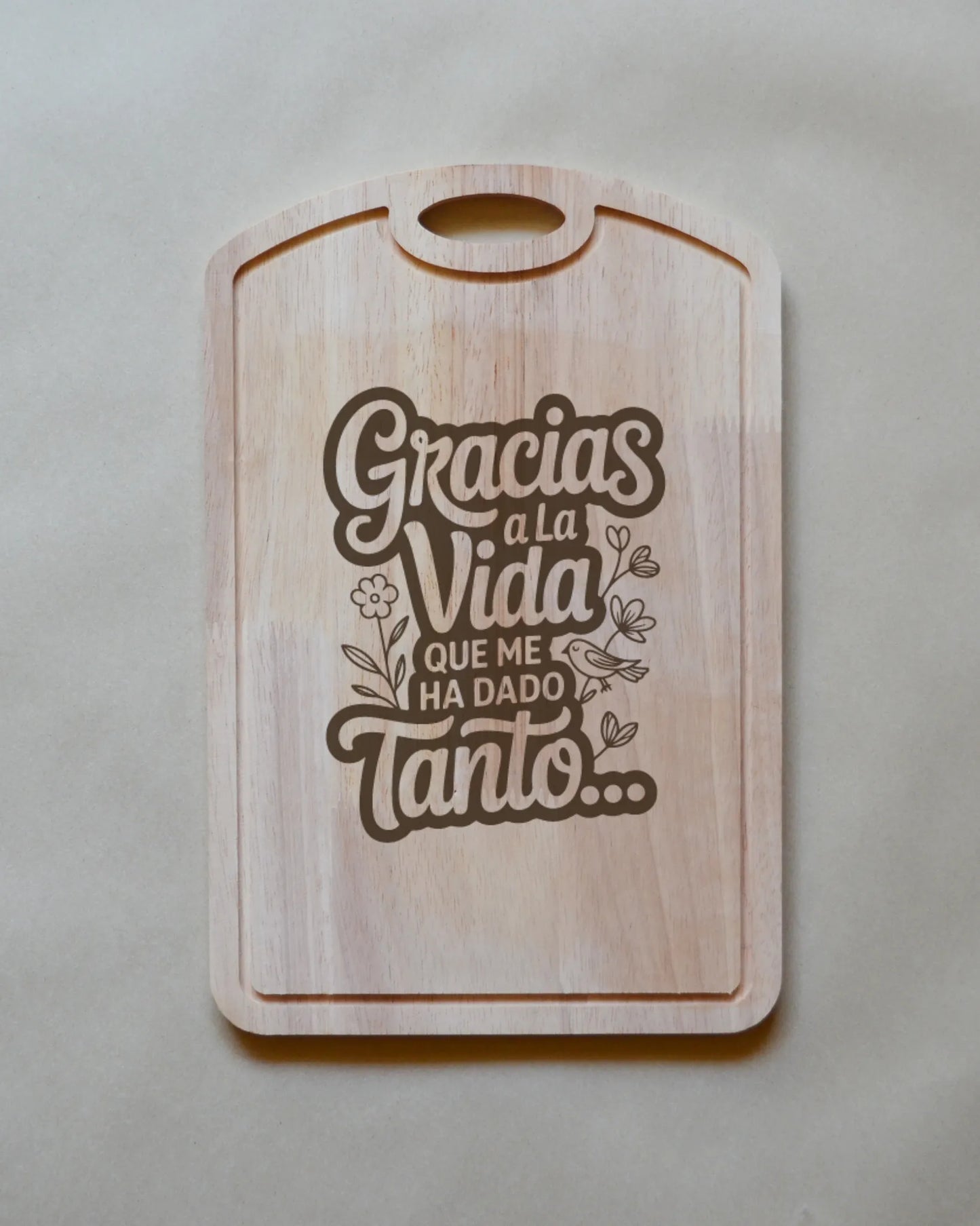 Tabla de madera con frases chilenas Curva