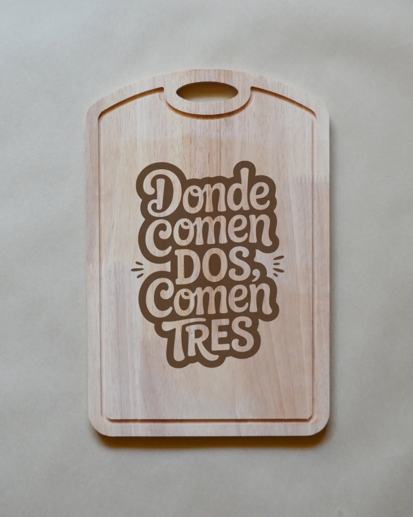 Tabla de madera con frases chilenas Curva