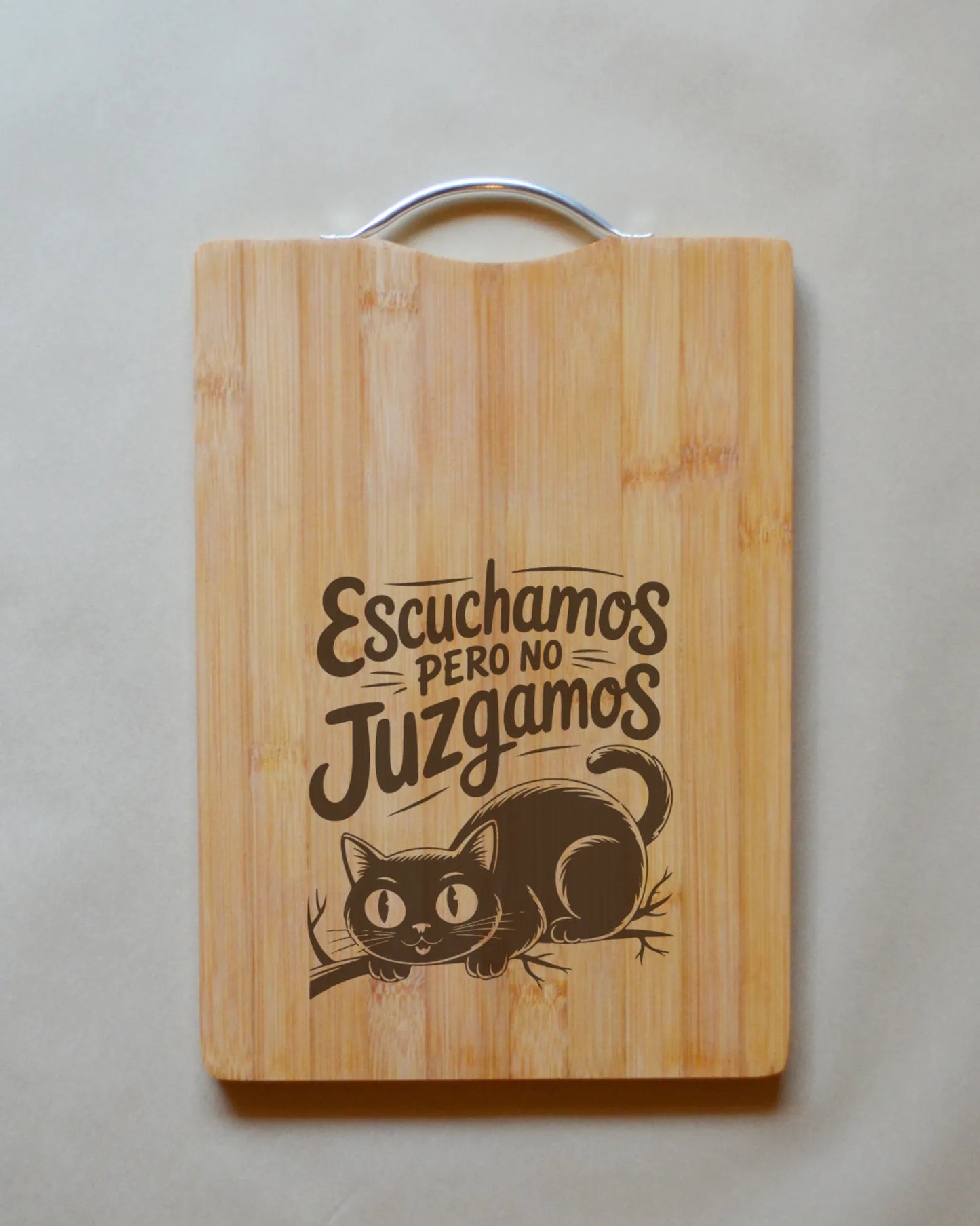 Tabla de madera con frases chilenas Bamboo