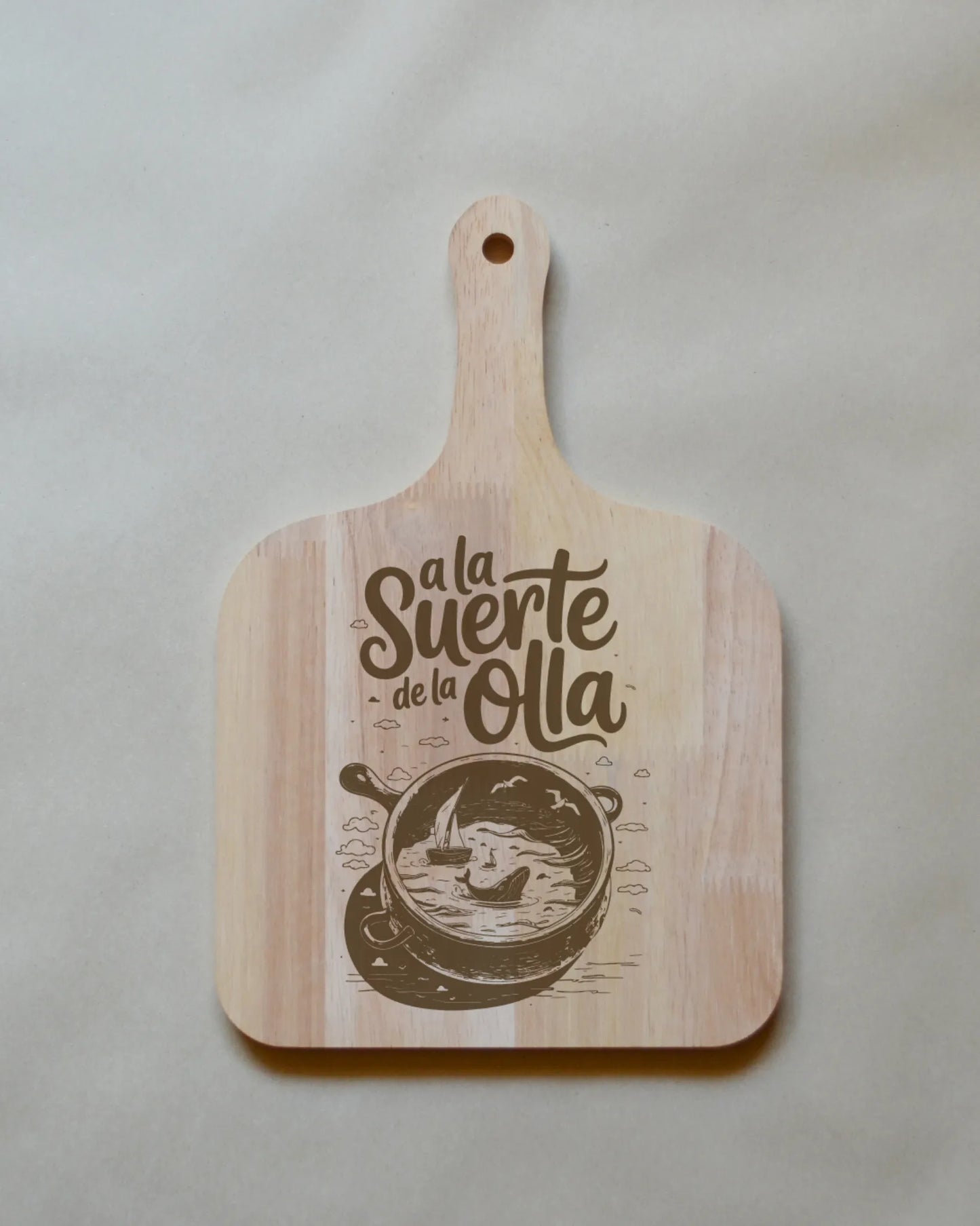 Tabla de madera con frases chilenas Cuadrada