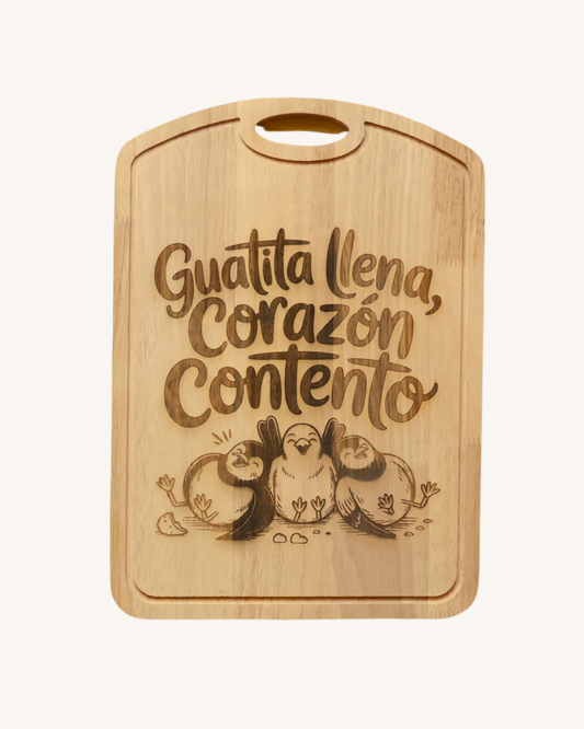 Tabla de madera con frases chilenas Curva