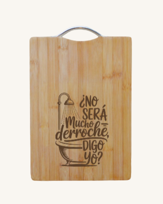 Tabla de madera con frases chilenas Bamboo